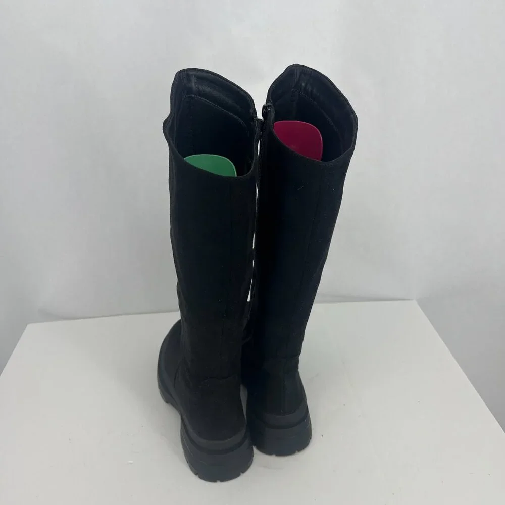Dream Pairs Mesmerize Chunky Lug Sole Knee High Boots Black Suede